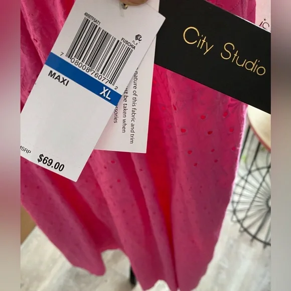 NWT City Studio Junior’s Cotton Embroidered Eyelet Midi Dress - Picture 7 of 12